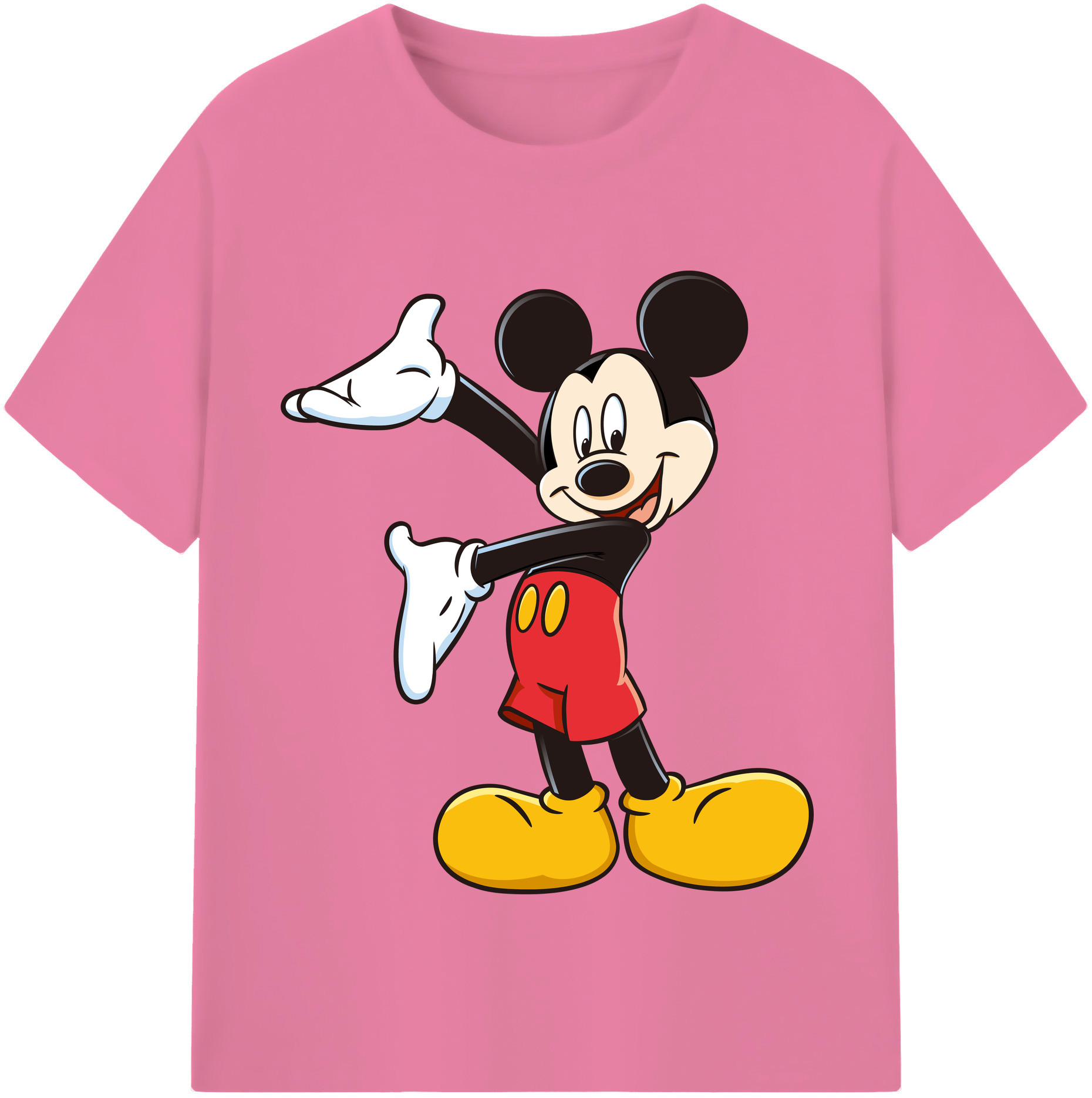 （画像用） ミッキーマウス Mickey Mouse 綿100％半袖Tシャツ（フロントプリント）